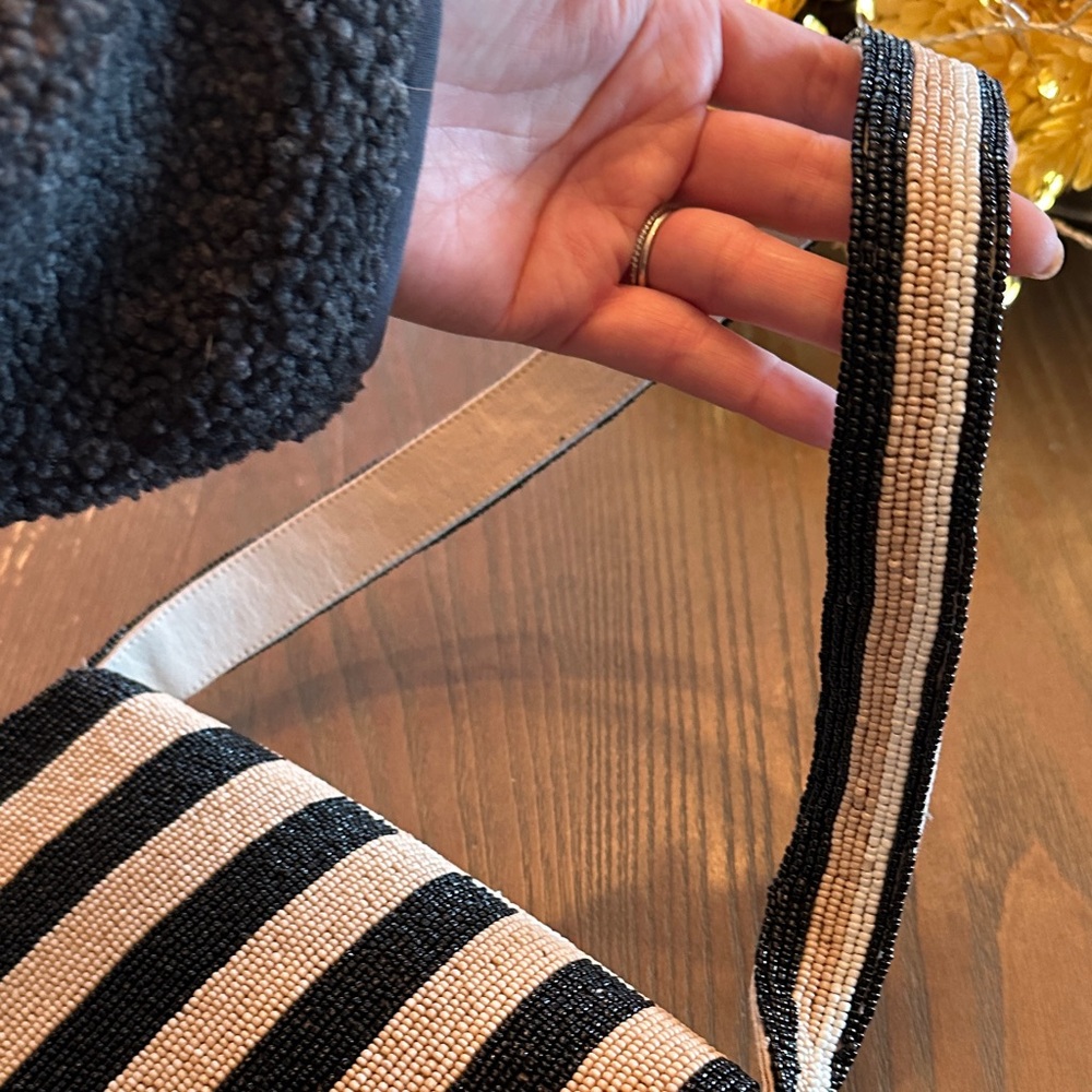 Anthropologie Fiona beaded bag- Neutral Stripe - Picture 3 of 12